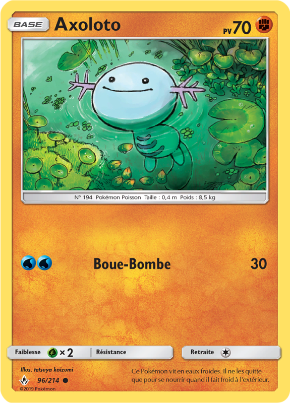 Carte Pokémon Axoloto 96/214 Commune Alliance Infaillible