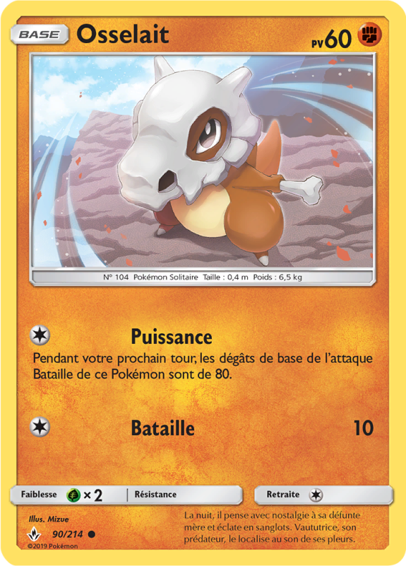 Carte Pokémon Osselait 90/214 Commune Alliance Infaillible
