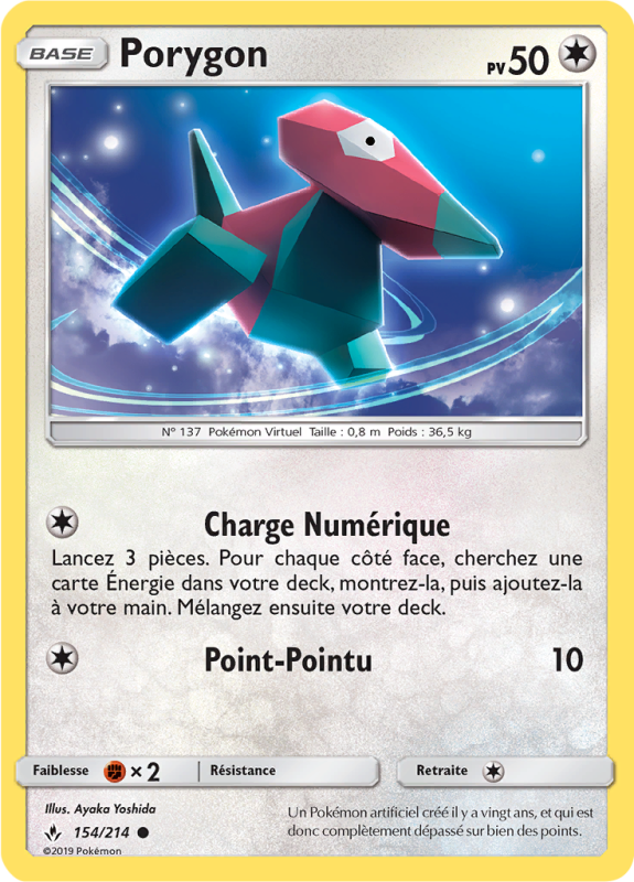 Carte Pokémon Porygon 154/214 Commune Alliance Infaillible