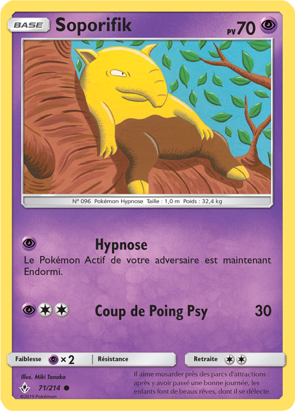 Carte Pokémon Soporifik 71/214 Commune Alliance Infaillible