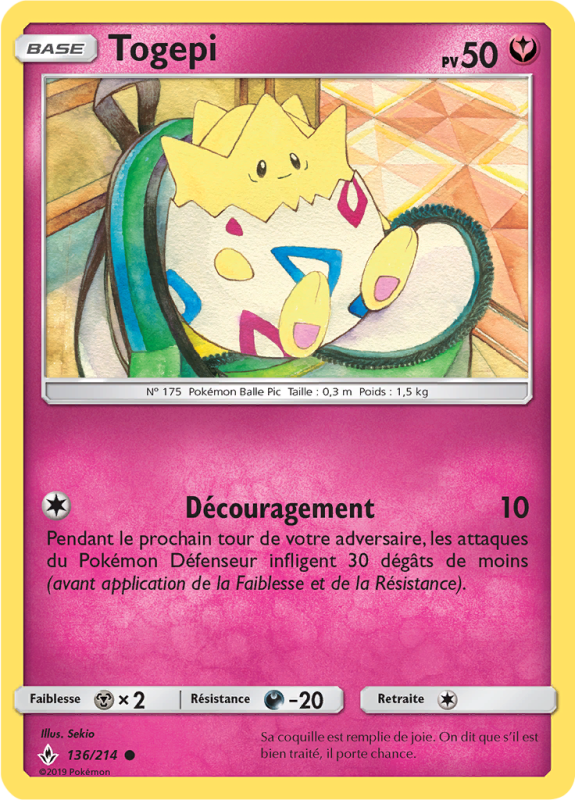 Carte Pokémon Togepi 136/214 Commune Alliance Infaillible