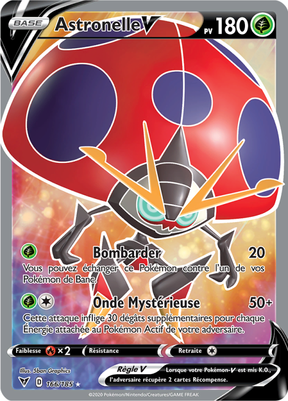 Carte Pokémon Astronelle-V 166/185 Ultra Rare Voltage Éclatant