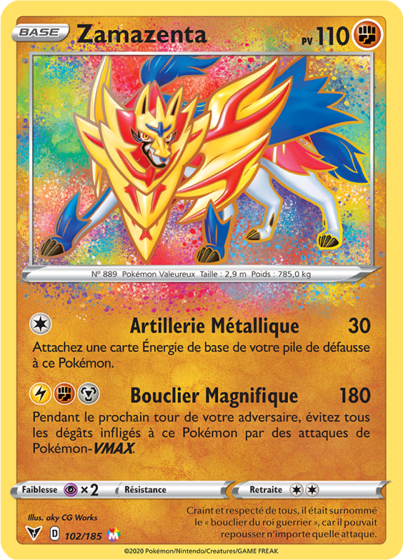 Carte Pokémon Zamazenta 102/185 Ultra Rare Voltage Éclatant