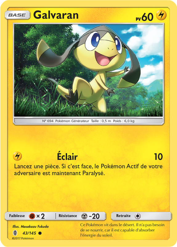 Carte Pokémon Galvaran 43/145 Commune Gardiens Ascendants