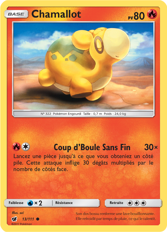 Carte Pokémon Chamallot 13/111 Commune Invasion Carmin