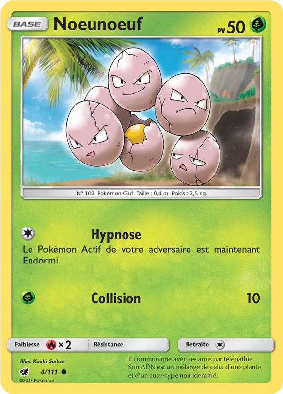 Carte Pokémon Noeunoeuf 4/111 Commune Invasion Carmin