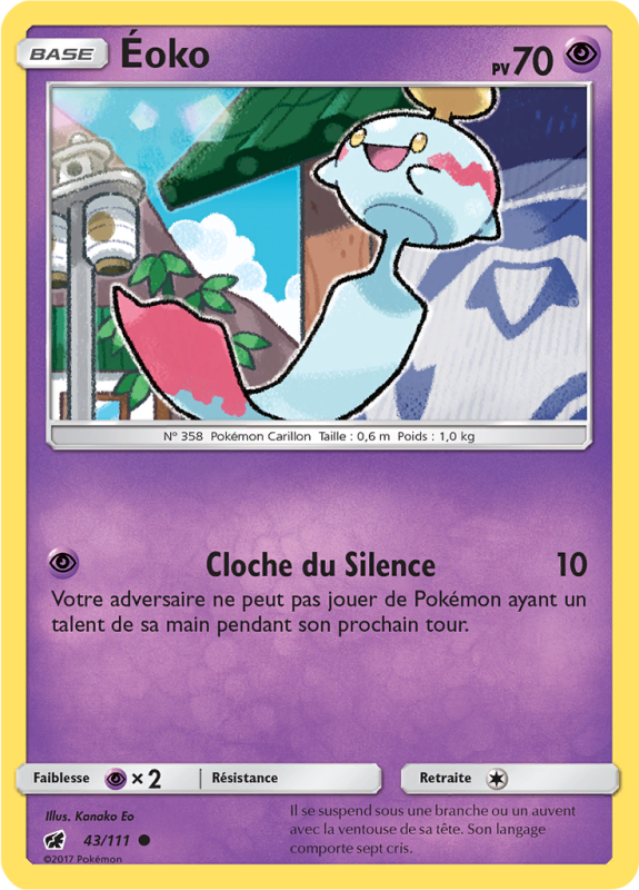 Carte Pokémon Éoko 43/111 Commune Invasion Carmin