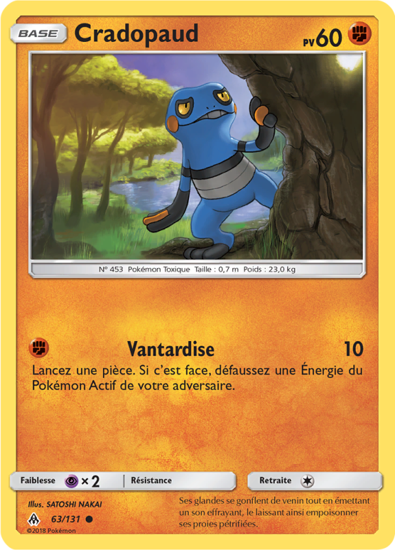 Carte Pokémon Cradopaud 63/131 Commune Lumière Interdite