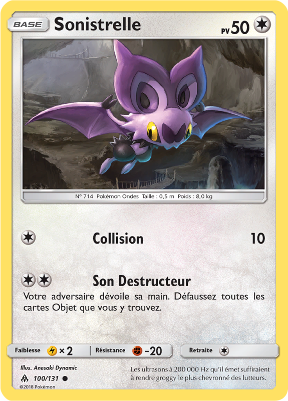 Carte Pokémon Sonistrelle 100/131 Commune Lumière Interdite