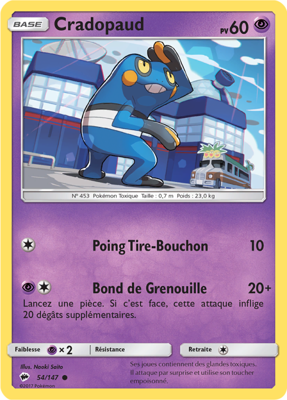 Carte Pokémon Cradopaud 54/147 Commune Ombres Ardentes