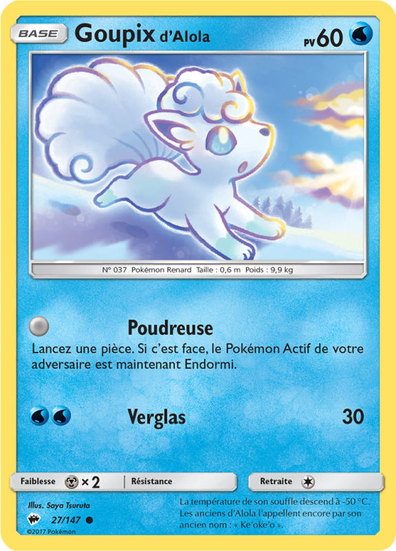 Carte Pokémon Goupix d'Alola 27/147 Commune Ombres Ardentes