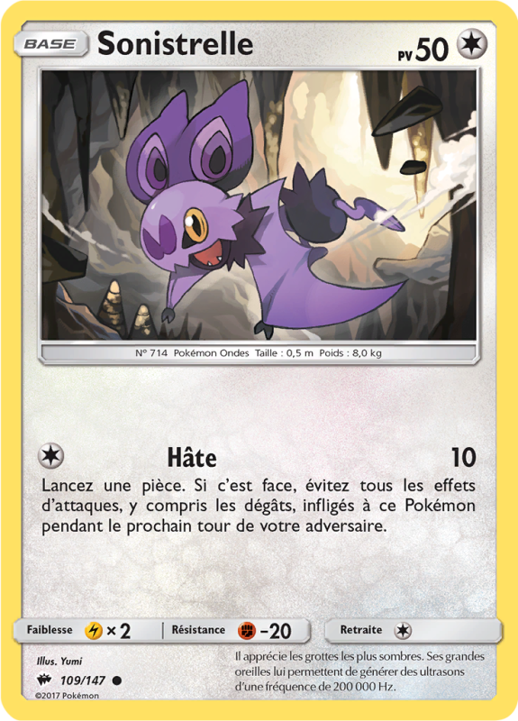 Carte Pokémon Sonistrelle 109/147 Commune Ombres Ardentes