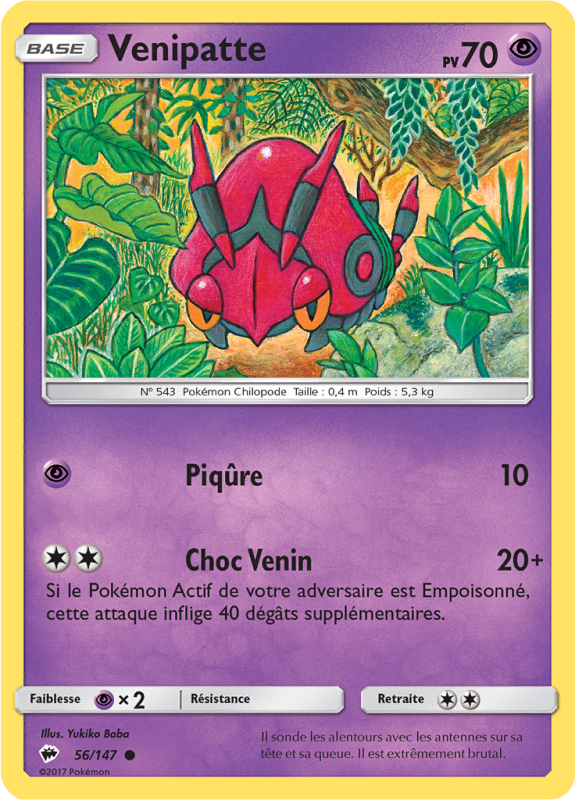 Carte Pokémon Venipatte 56/147 Commune Ombres Ardentes