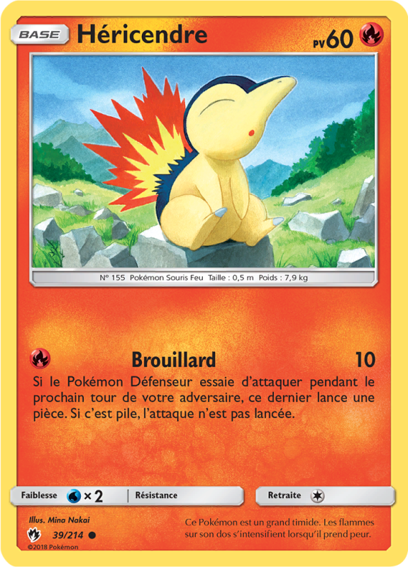 Carte Pokémon Héricendre 39/214 Commune Tonnerre Perdu