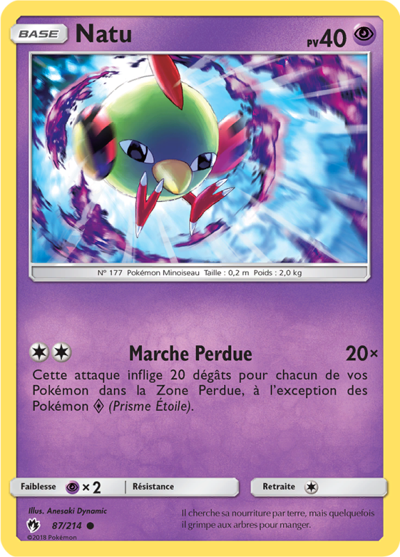 Carte Pokémon Natu 87/214 Commune Tonnerre Perdu