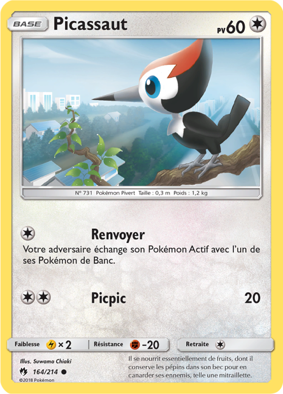 Carte Pokémon Picassaut 164/214 Commune Tonnerre Perdu