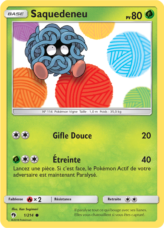 Carte Pokémon Saquedeneu 1/214 Commune Tonnerre Perdu