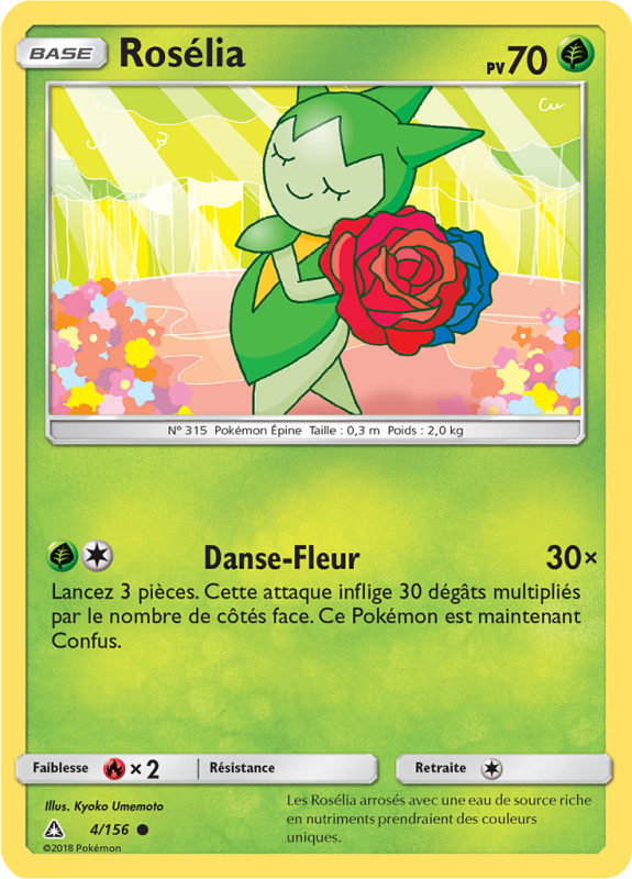 Carte Pokémon Rosélia 4/156 Commune Ultra-Prisme