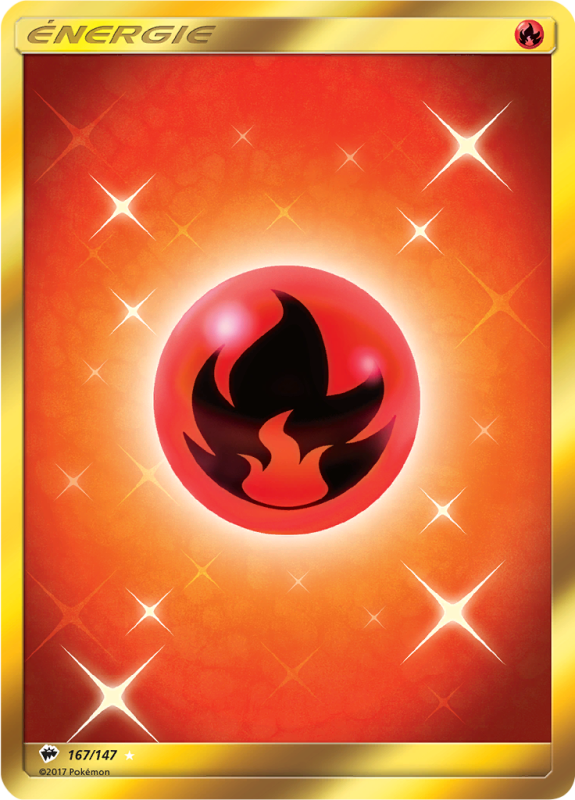Carte Pokémon Énergie Feu de base 167/147 Gold Ombres Ardentes