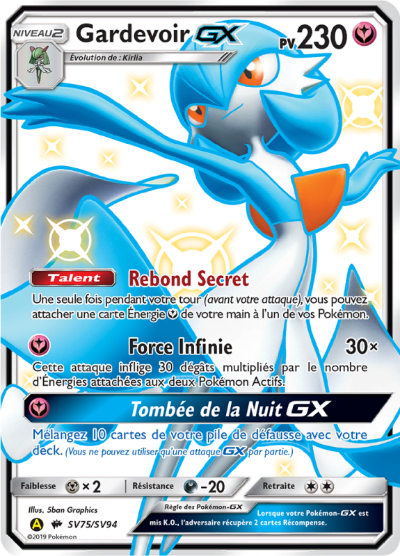 Carte Pokémon Gardevoir-GX SV75/SV94 Ultra Rare Destinées Occultes