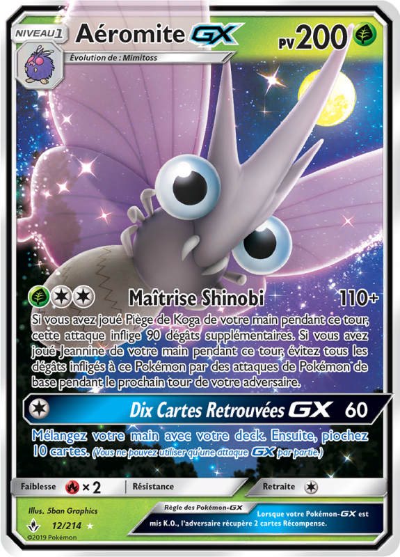 Carte Pokémon Aéromite-GX 12/214 Ultra Rare Alliance Infaillible