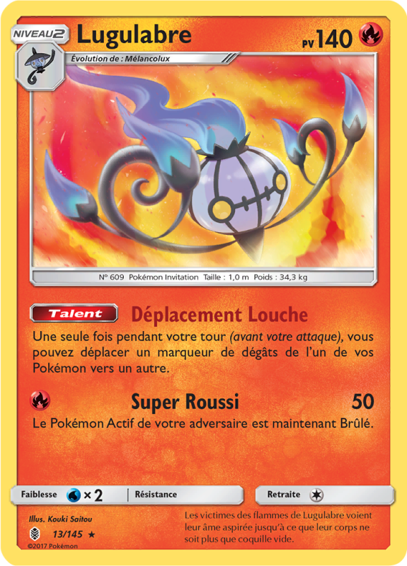 Carte Pokémon Lugulabre 13/145 Holographique Gardiens Ascendants