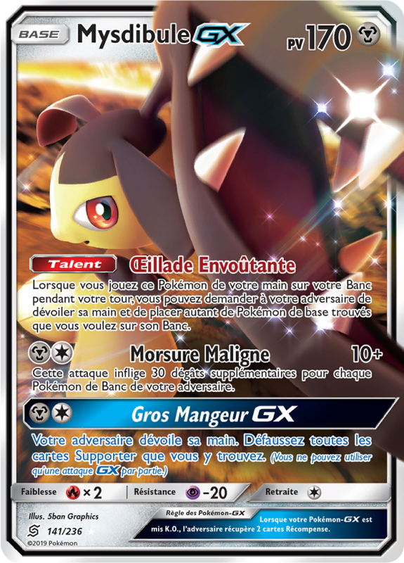 Carte Pokémon Mysdibule-GX 141/236 Ultra Rare Harmonie des Esprits