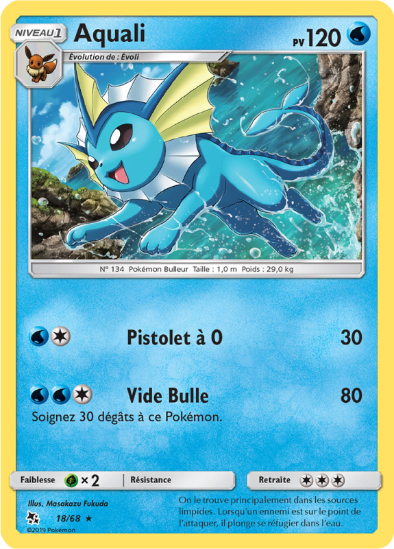 Carte Pokémon Aquali 18/68 Holographique Destinées Occultes