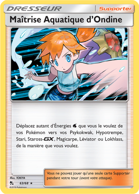 Carte Pokémon Maîtrise Aquatique d'Ondine 63/68 Holographique Destinées Occultes