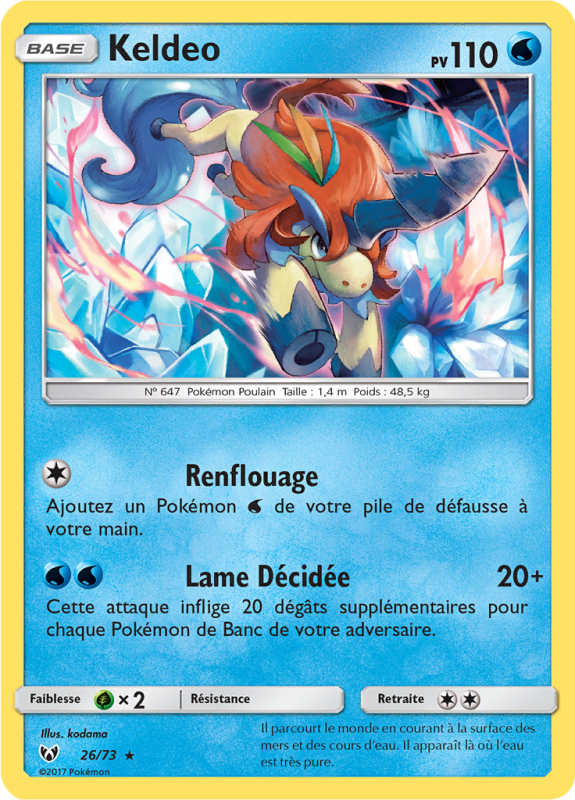 Carte Pokémon Keldeo 26/73 Holographique Légendes Brillantes