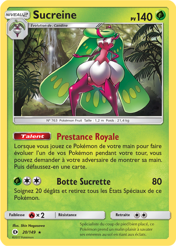 Carte Pokémon Sucreine 20/149 Holographique Soleil et Lune (JCC)