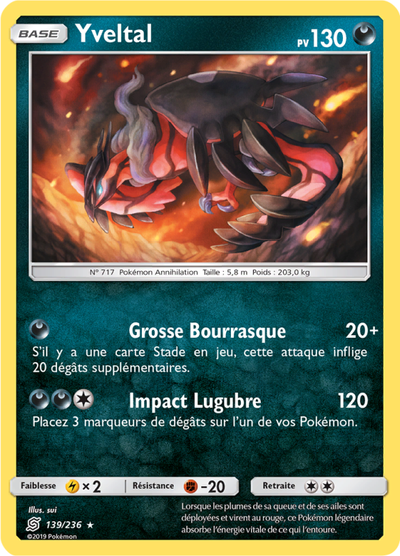 Carte Pokémon Yveltal 139/236 Holographique Harmonie des Esprits