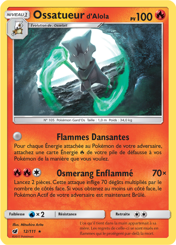 Carte Pokémon Ossatueur d'Alola 12/111 Holographique Invasion Carmin