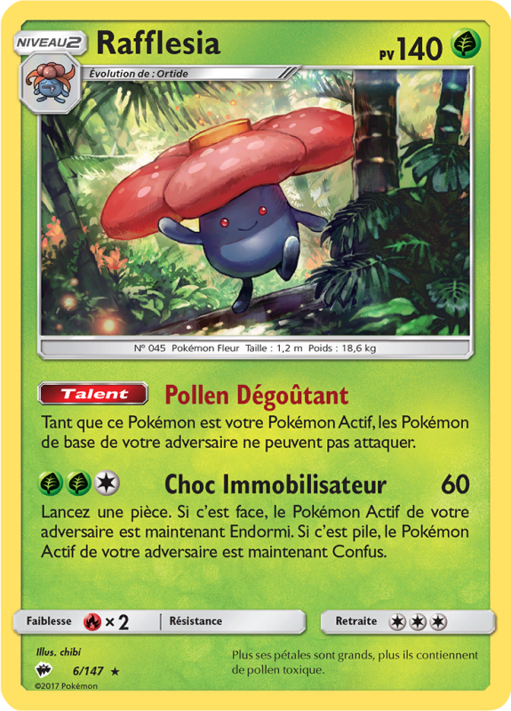 Carte Pokémon Rafflesia 6/147 Holographique Ombres Ardentes