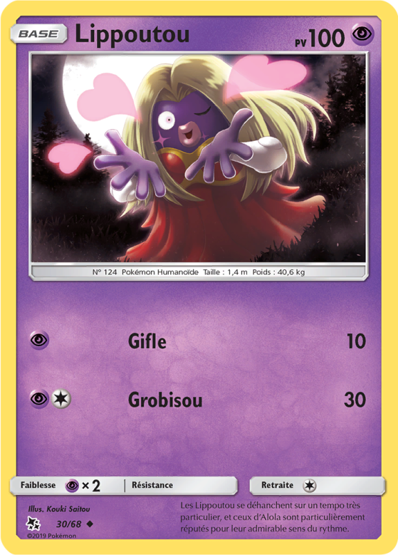 Carte Pokémon Lippoutou 30/68 Peu commune Destinées Occultes
