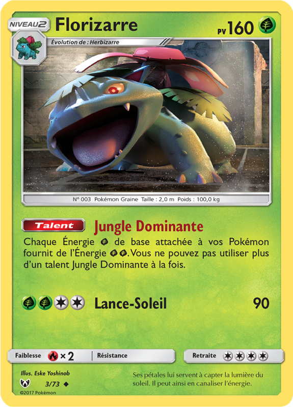 Carte Pokémon Florizarre 3/73 Peu commune Légendes Brillantes
