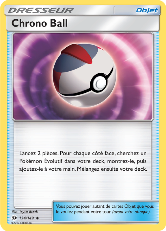 Carte Pokémon Chrono Ball 134/149 Peu commune Soleil et Lune (JCC)