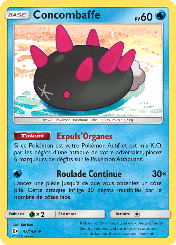 Carte Pokémon Concombaffe 47/149 Peu commune Soleil et Lune (JCC)