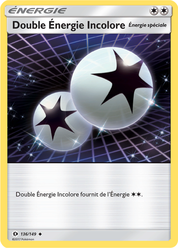 Carte Pokémon Double Énergie Incolore 136/149 Peu commune Soleil et Lune (JCC)
