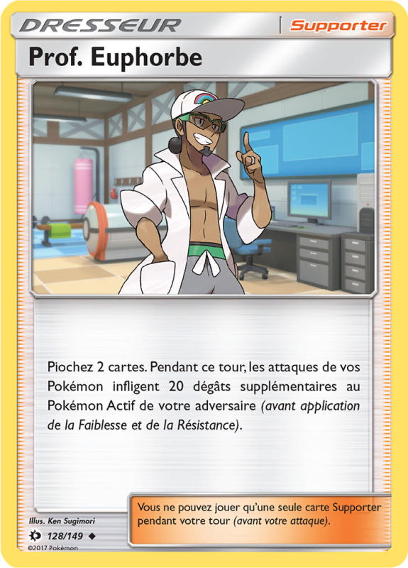 Carte Pokémon Prof. Euphorbe 128/149 Peu commune Soleil et Lune (JCC)