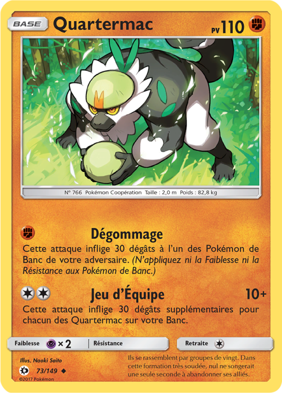 Carte Pokémon Quartermac 73/149 Peu commune Soleil et Lune (JCC)