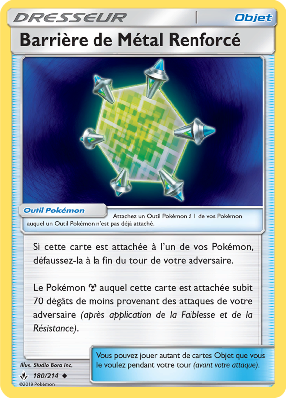 Carte Pokémon Barrière de Métal Renforcé 180/214 Peu commune Alliance Infaillible