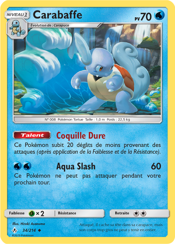 Carte Pokémon Carabaffe 34/214 Peu commune Alliance Infaillible