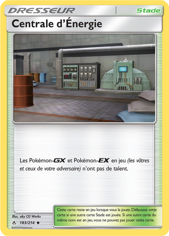 Carte Pokémon Centrale d'Énergie 183/214 Peu commune Alliance Infaillible