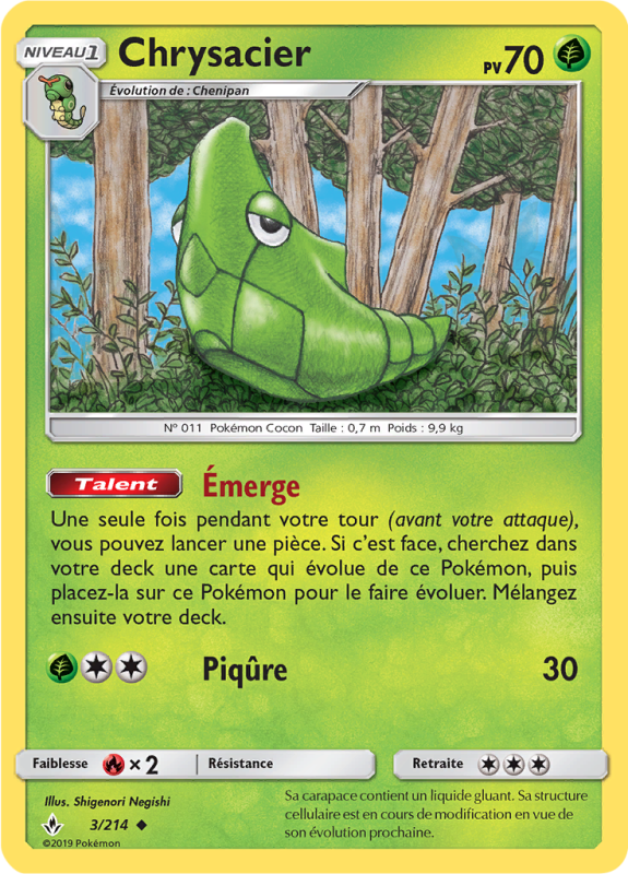 Carte Pokémon Chrysacier 3/214 Peu commune Alliance Infaillible