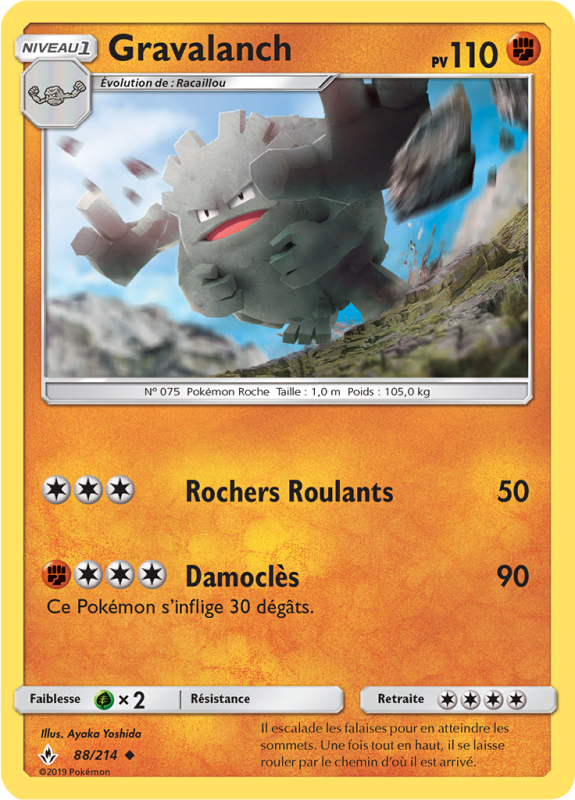 Carte Pokémon Gravalanch 88/214 Peu commune Alliance Infaillible