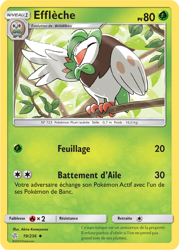 Carte Pokémon Efflèche 19/236 Peu commune Éclipse Cosmique