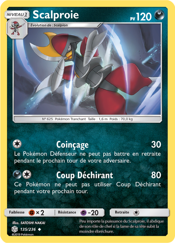 Carte Pokémon Scalproie 135/236 Peu commune Éclipse Cosmique