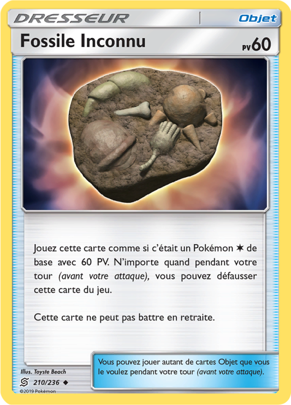 Carte Pokémon Fossile Inconnu 210/236 Peu commune Harmonie des Esprits