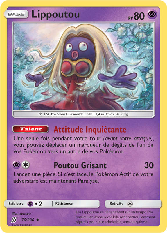 Carte Pokémon Lippoutou 76/236 Peu commune Harmonie des Esprits
